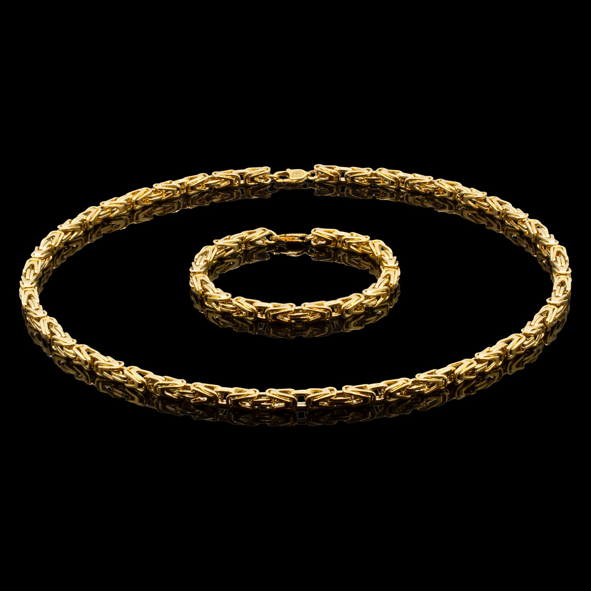 SMYKKESÆT PREMIUM BYZANTINE KONGEKÆDE 6MM HALSKÆDE OG ARMBÅND