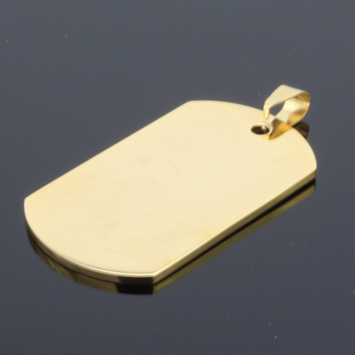 LJ VEDHÆNG DOGTAG FORGYLDT INCL GRAVERING LOGO TEKST