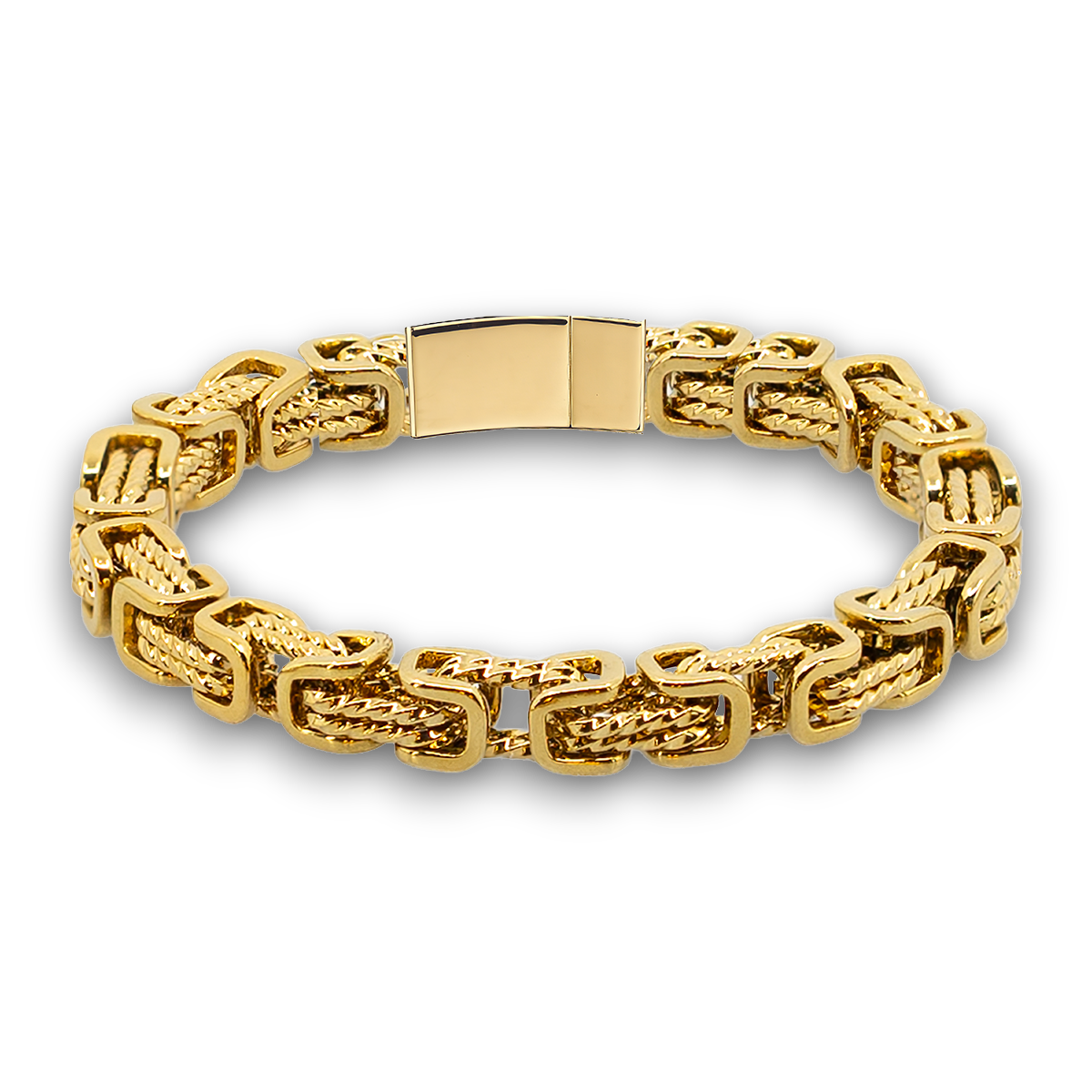 ARMBÅND TWIST KONGEKÆDE BYZANTINE 8MM BAJONET KASSELÅS