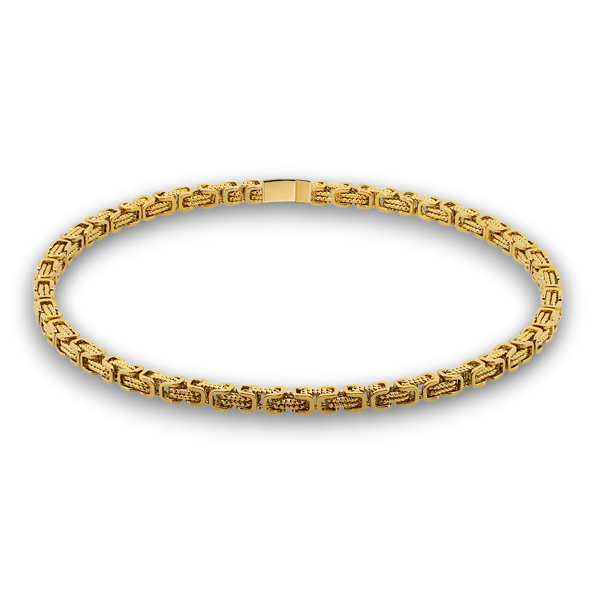 HALSKÆDE TWIST KONGEKÆDE BYZANTINE 8MM BAJONET KASSELÅS VALGFRI 45-90CM