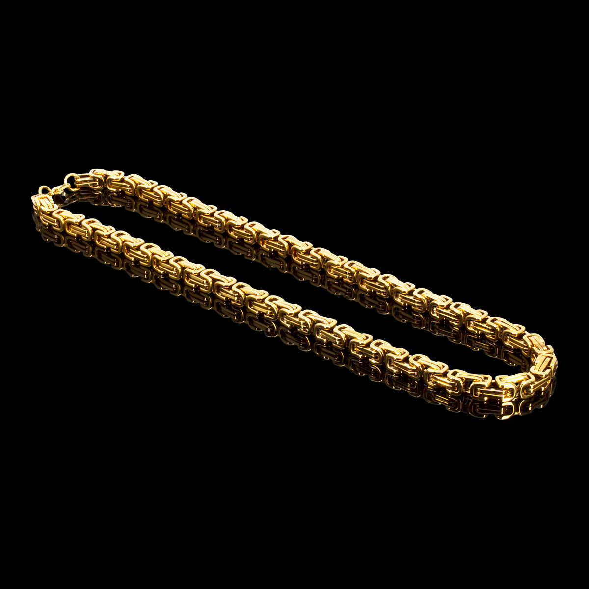 SMYKKESÆT BYZANTINE KONGEKÆDE 8MM HALSKÆDE OG ARMBÅND