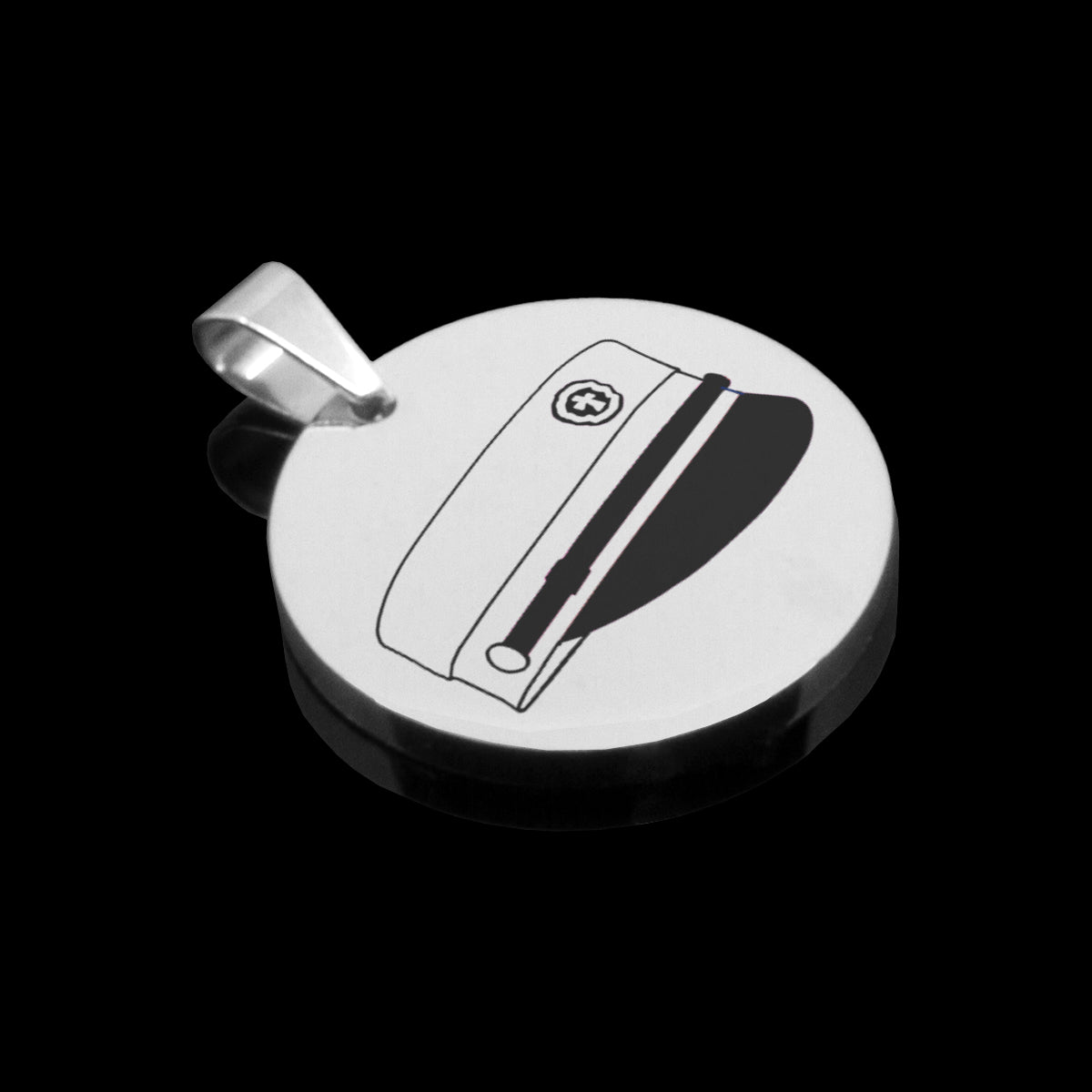 LJ VEDHÆNG DOGTAG STÅL INCL GRAVERING AF HUE