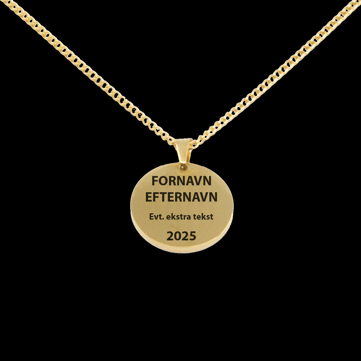 LJ VEDHÆNG DOGTAG FORGYLDT INCL GRAVERING AF HUE OG PERSONLIG GRAVERING