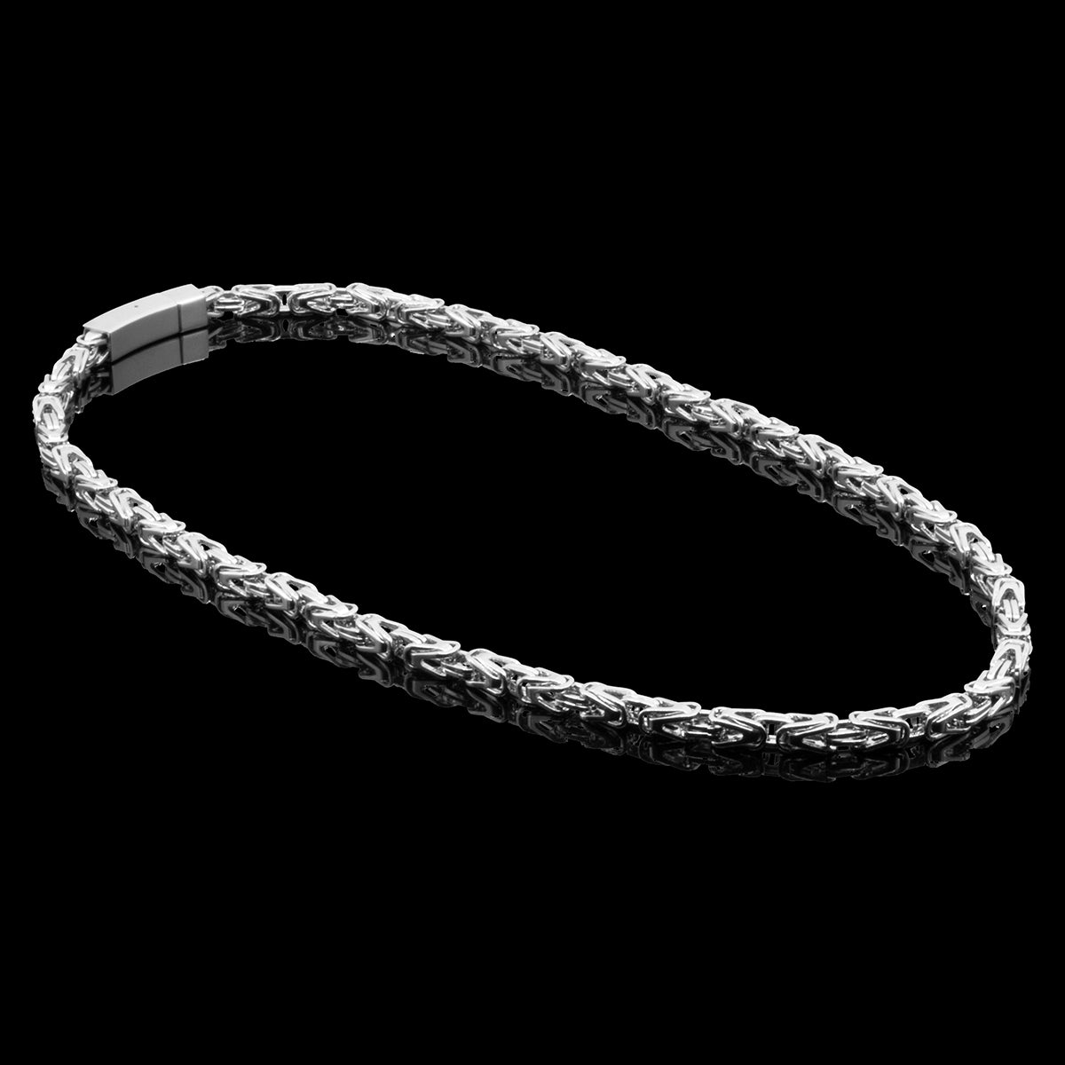 SMYKKESÆT PREMIUM BYZANTINE KONGEKÆDE 8MM BAJONET KASSELÅS HALSKÆDE OG ARMBÅND