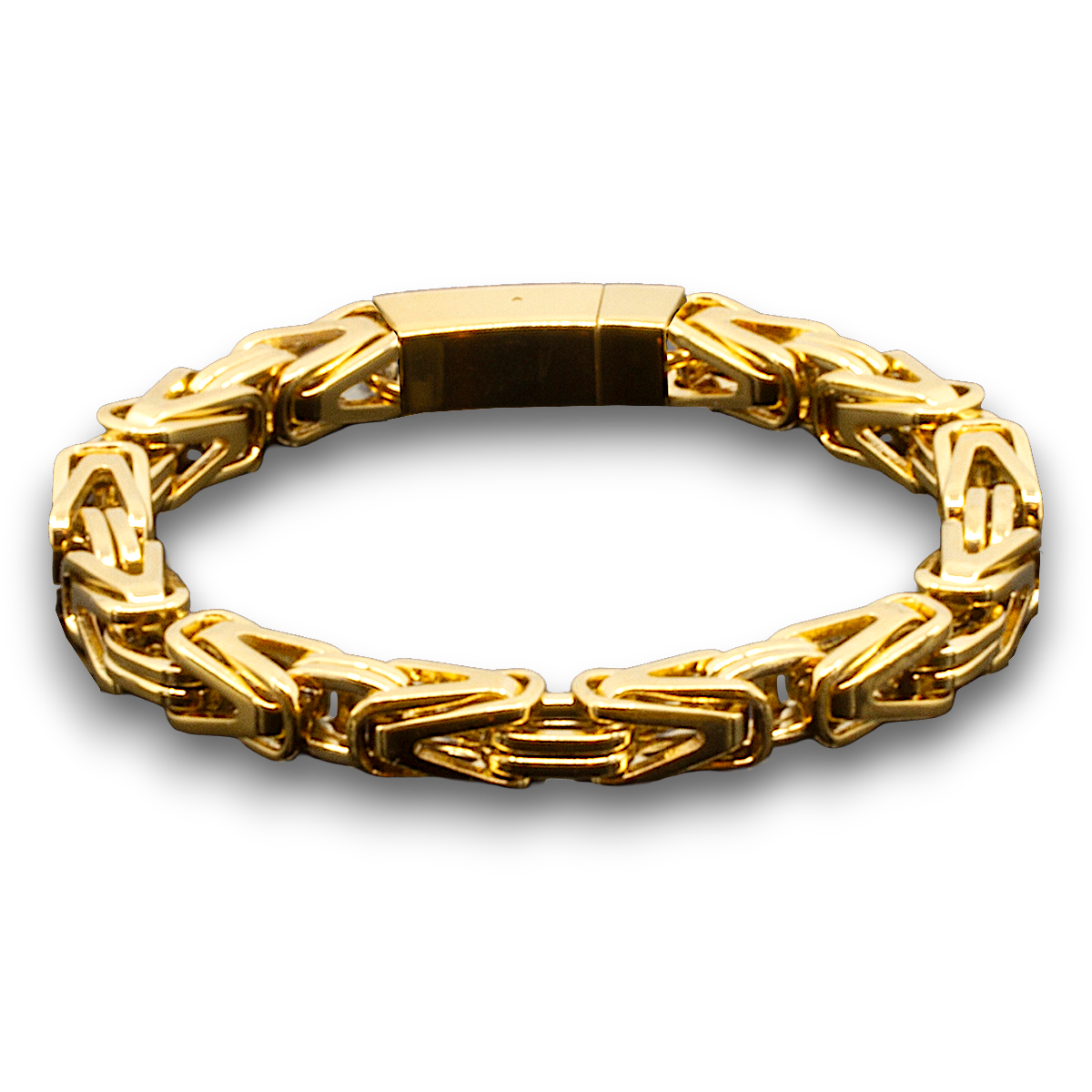 ARMBÅND PREMIUM KONGEKÆDE BYZANTINE 8MM BAJONET KASSELÅS