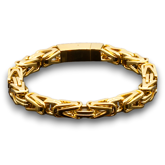 ARMBÅND PREMIUM KONGEKÆDE BYZANTINE 8MM BAJONET KASSELÅS