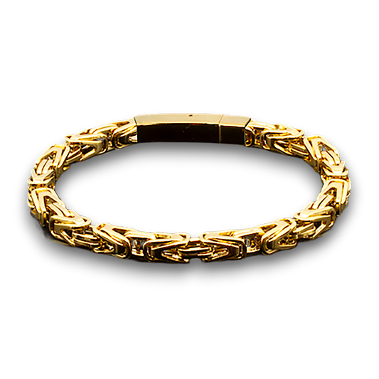 ARMBÅND PREMIUM KONGEKÆDE BYZANTINE 6MM BAJONET KASSELÅS