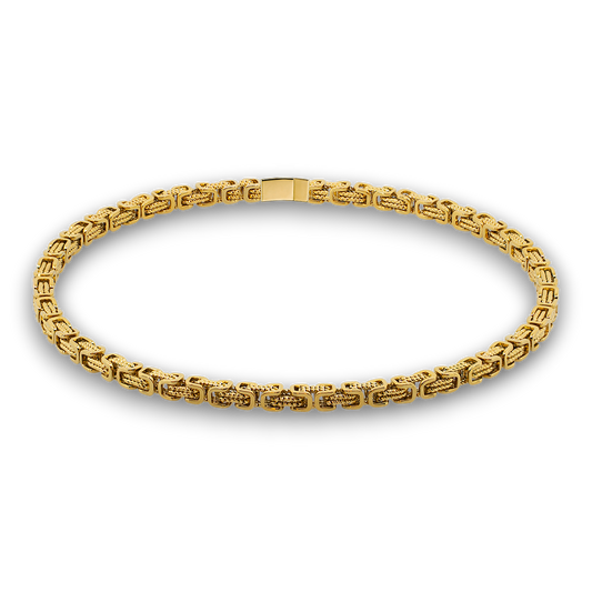 HALSKÆDE TWIST KONGEKÆDE BYZANTINE 8MM BAJONET KASSELÅS VALGFRI 45-90CM