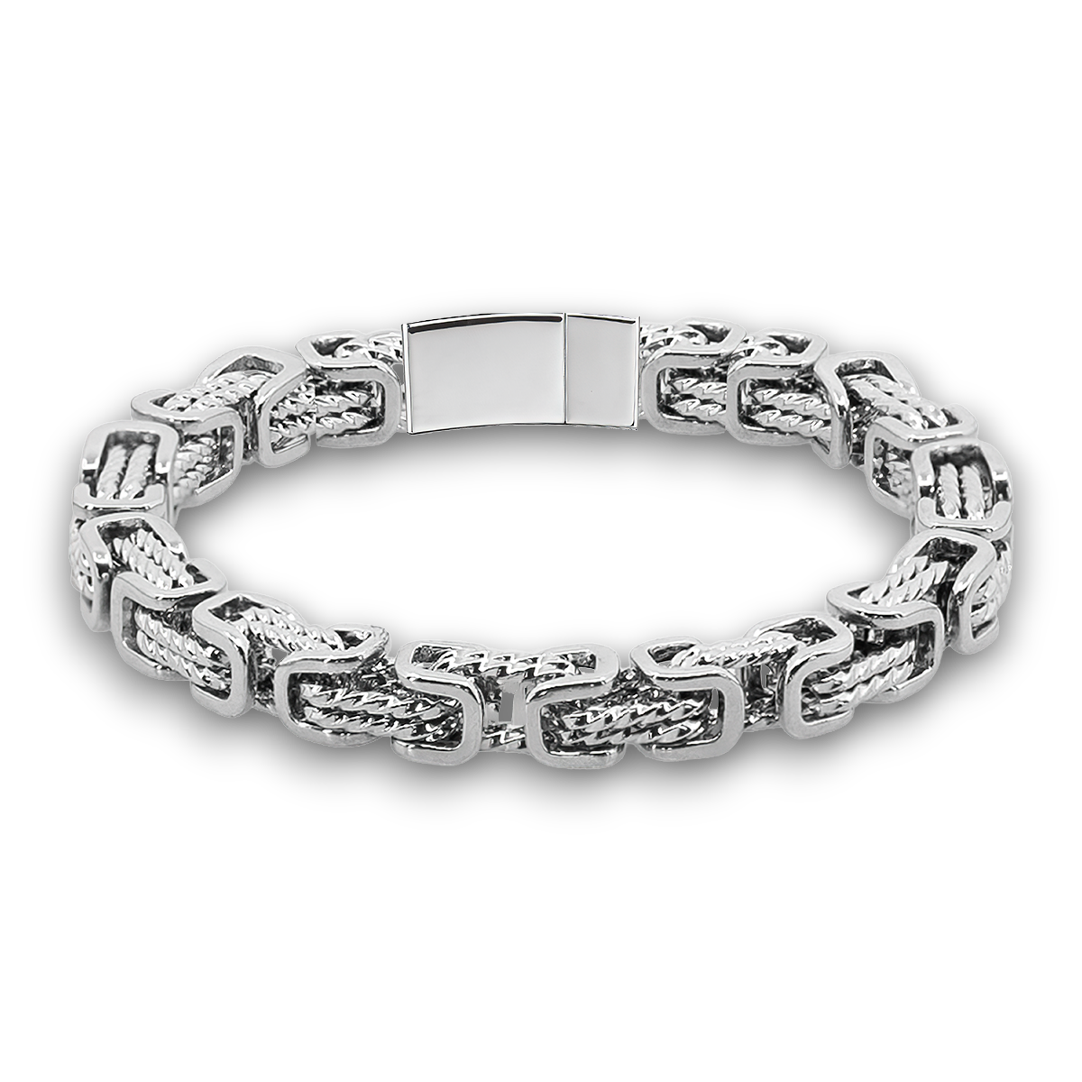 ARMBÅND TWIST KONGEKÆDE BYZANTINE 8MM BAJONET KASSELÅS