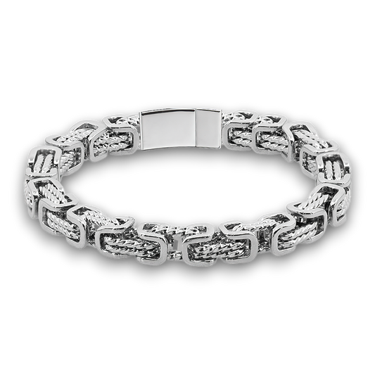 ARMBÅND TWIST KONGEKÆDE BYZANTINE 8MM BAJONET KASSELÅS