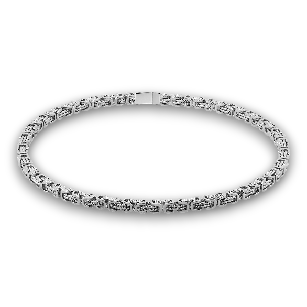 HALSKÆDE TWIST KONGEKÆDE BYZANTINE 8MM BAJONET KASSELÅS VALGFRI 45-90CM