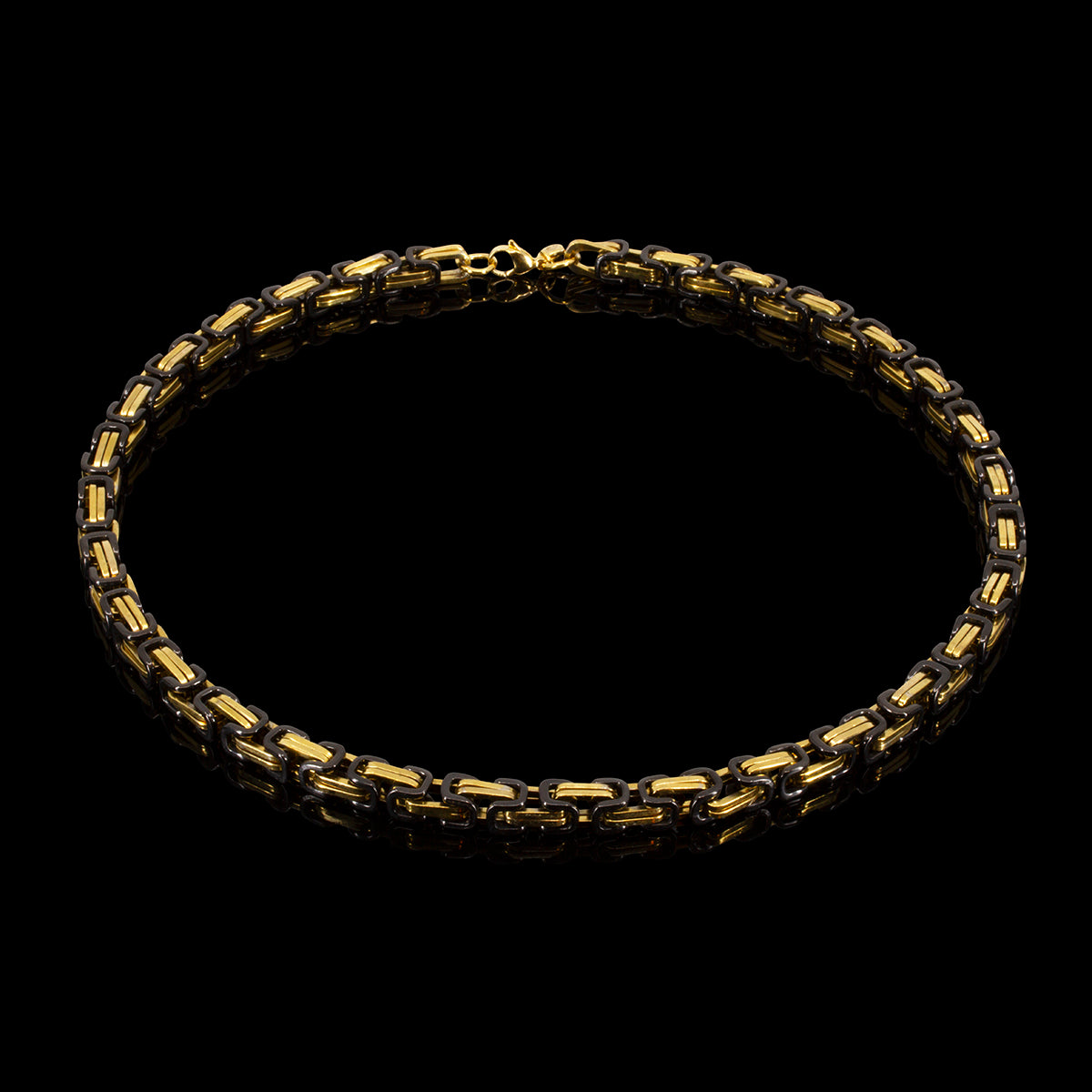 SMYKKESÆT BYZANTINE KONGEKÆDE 8MM HALSKÆDE OG ARMBÅND