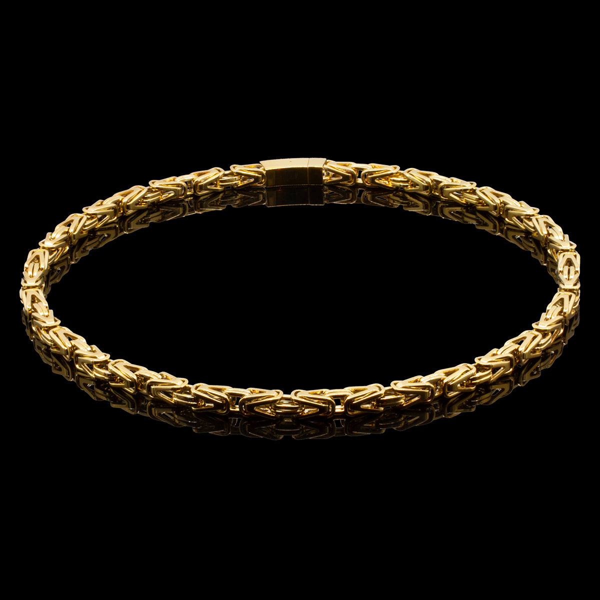 ARMBÅND PREMIUM KONGEKÆDE BYZANTINE 8MM BAJONET KASSELÅS