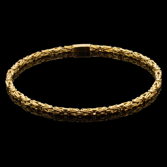 ARMBÅND PREMIUM KONGEKÆDE BYZANTINE 8MM BAJONET KASSELÅS