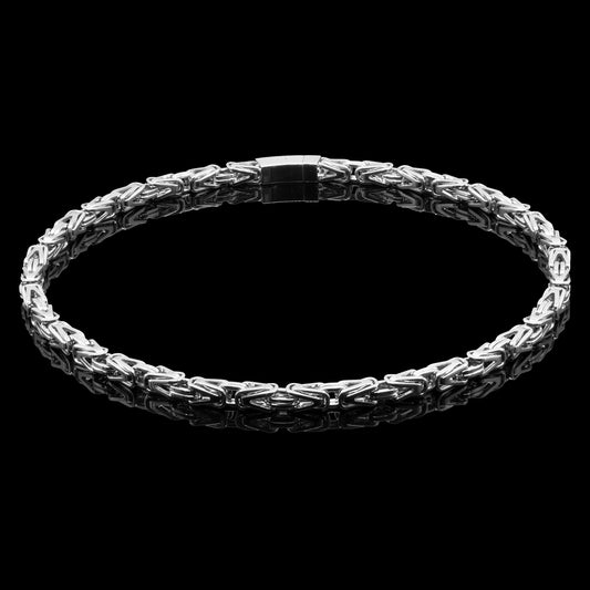 ARMBÅND PREMIUM KONGEKÆDE BYZANTINE 8MM BAJONET KASSELÅS